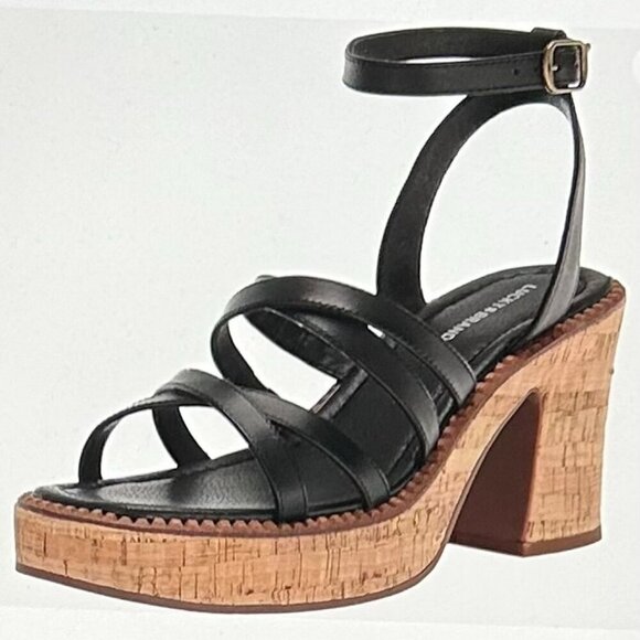 Lucky Brand Women's Taiza Platform Sandal Heeled in Black Size 8.5 - Picture 1 of 9
